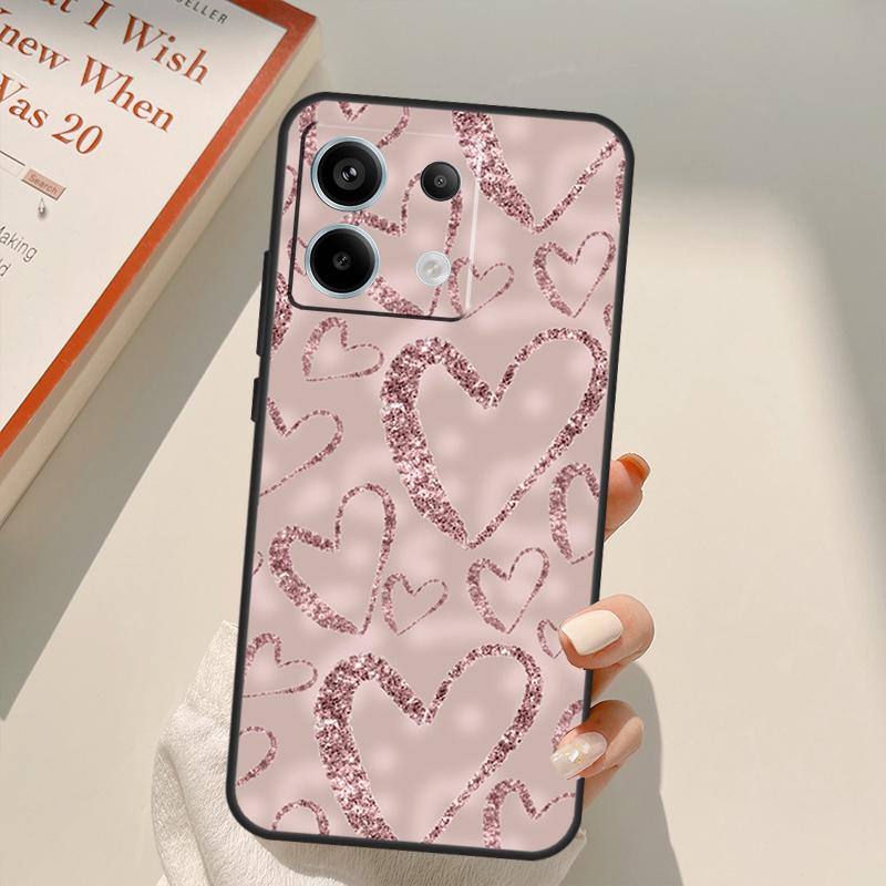 Love Rose Gold Style Funda For Xiaomi Redmi Note 14 13 12 10 11 15 Pro Plus Case For Redmi 15C 10C 12C 13C 14C 15