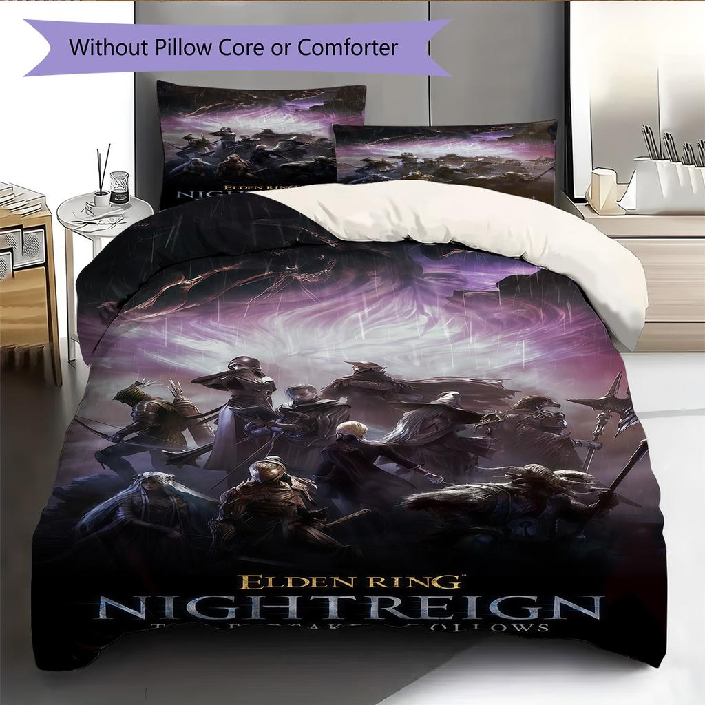 Action role-playing Pattern Bedding Quilt Set Quilt Cover Pillowcase Home Decoration Birthday Gift (1 * duvet cover + 2 * pillowcase, without core)