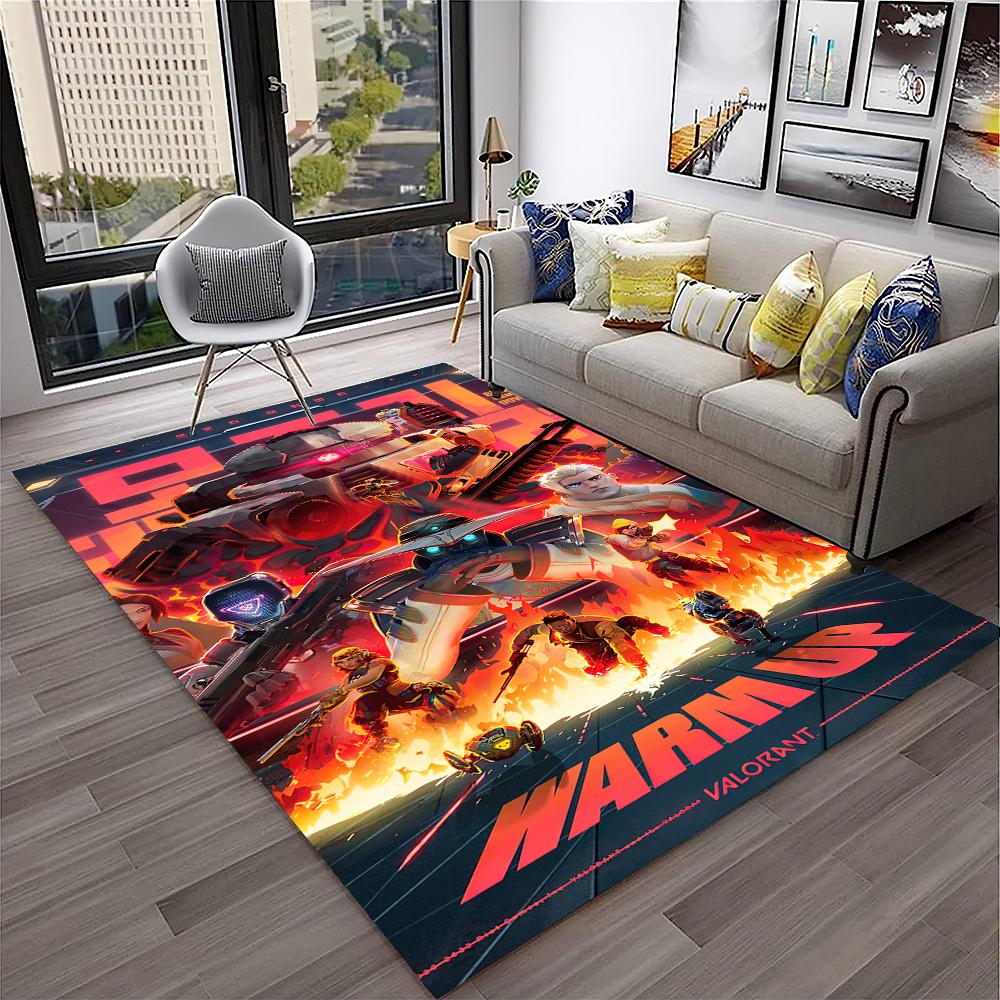 VALORANT Game Gamer Cartoon 3D Carpet Rug for Home Living Room Bedroom Sofa Doormat Decor,kids Play Area Rug Non-slip Floor Mat