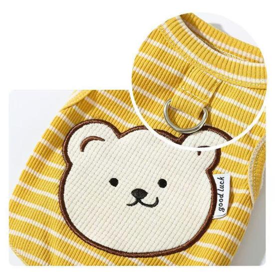 Dog Shirt with D-Ring Summer Cute Pet Clothes for Small Medium Dogs Cats Breathable Sleeveless Puppy Cooling Vest