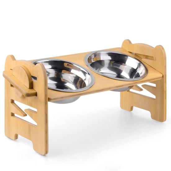 Elevated Cat Bowl Stand Comfortable Feeding Position Adjustable Height Anti-spill for Healthy Eating Habits