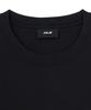 Emelbi Vintage Denim-Like Monogram Big Lux Oversized Short Sleeve T-Shirt Ny (Black)