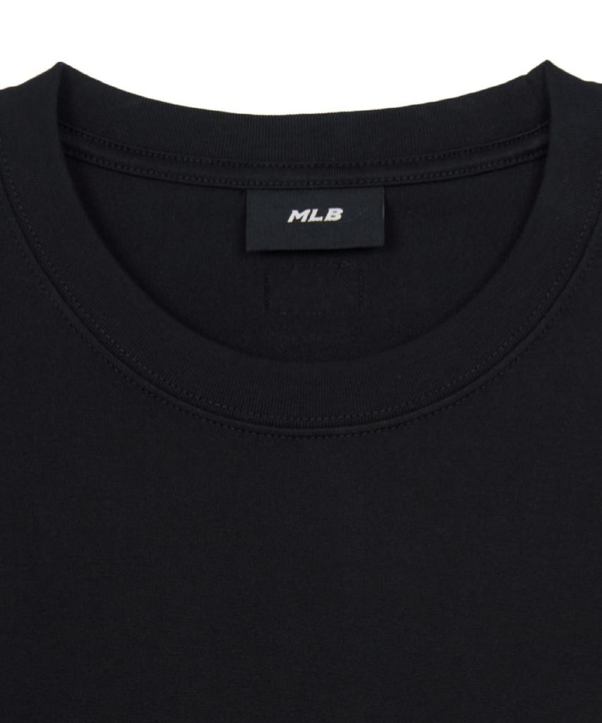 Emelbi Vintage Denim-Like Monogram Big Lux Oversized Short Sleeve T-Shirt Ny (Black)