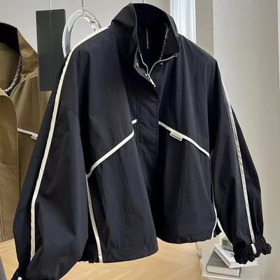 Baumwolle Verdickt Western-Stil Einzigartiger Stehkragen Kurze Jacke Damen Frühling und Herbst Charger Dünne Windjacke