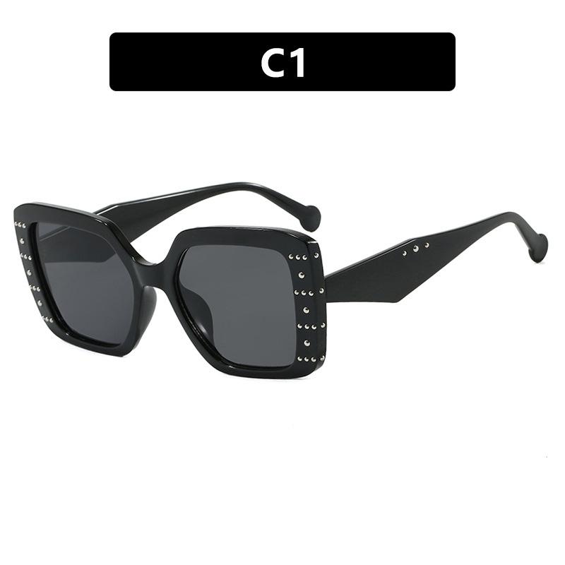 JYL Square Rivet Glasses Frame Anti-Blue Light Leopard Women Computer / 13178