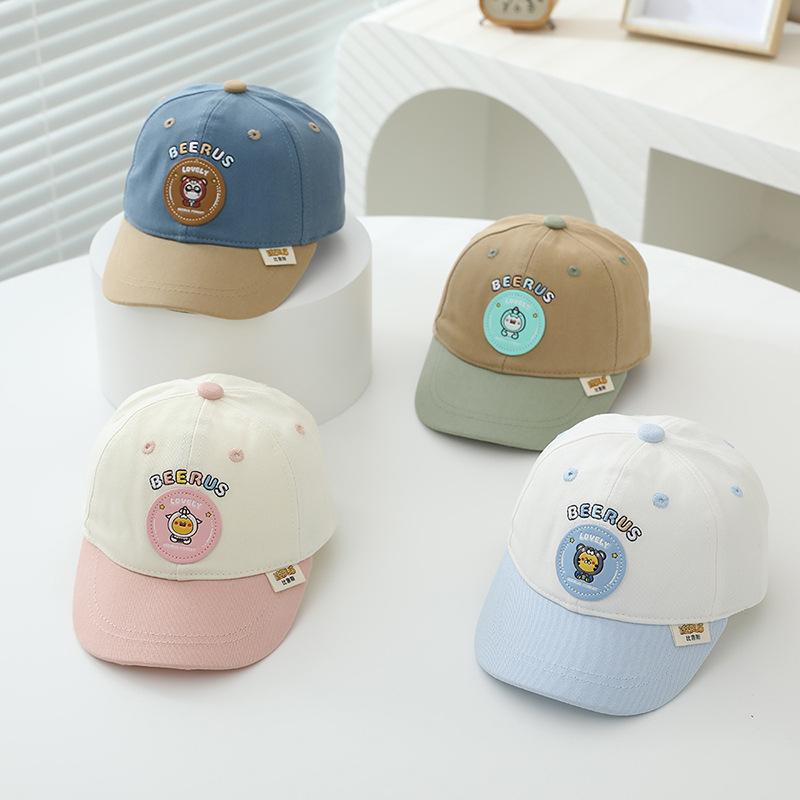 Baby Hat Spring and Autumn Thin Korean Version Boy Cartoon Baseball Cap Sun Protection Hat Summer Baby Baseball Hat