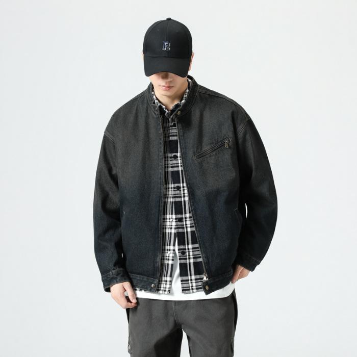 

Американская Ретро Джинсовая Куртка Мужская Свободного Большого Размера Универсальная Повседневная Куртка Топ Модный Бренд 4XL синий