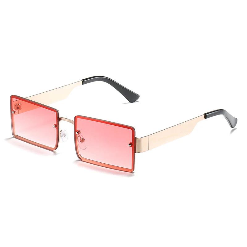 Rectangle Rimless Sunglasses Women Men Gradient Shades Sun Glasses Female Classic Brand Designer Eyeglasses UV400 Oculos