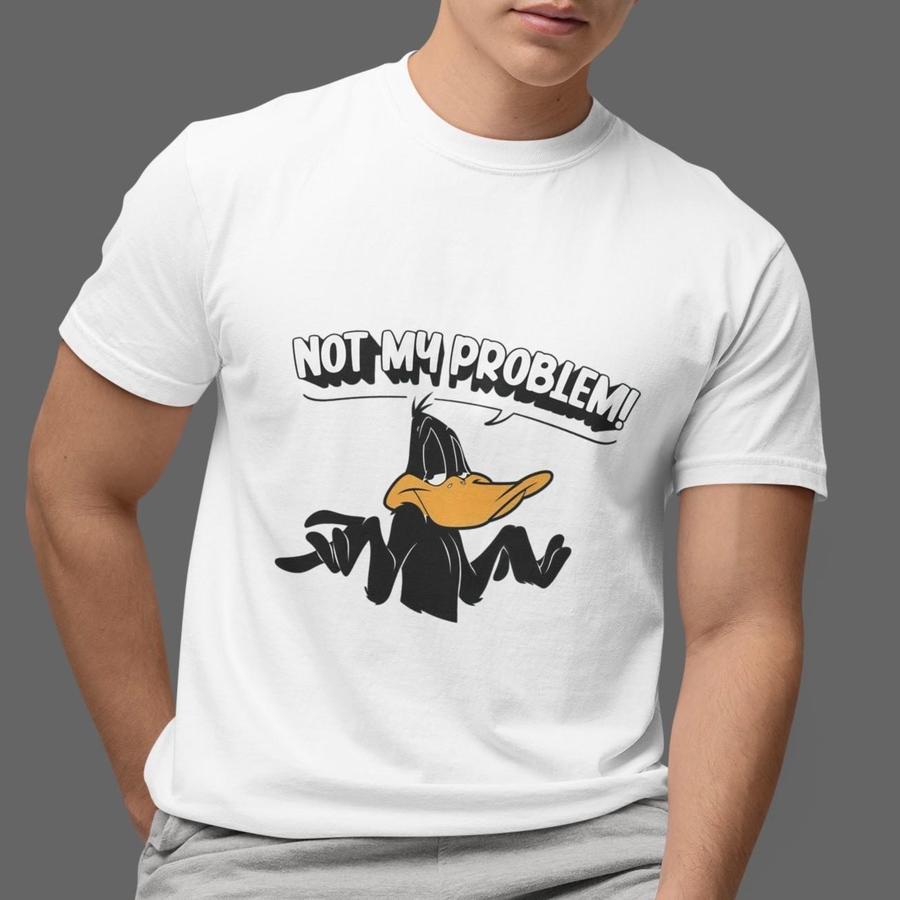 Daffy Duck Not My Problem T-Shirt Funny Cartoon Graphic Tee Unisex Casual Top S