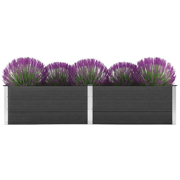 Jardinière 250 x 100 x 54 cm WPC Gris