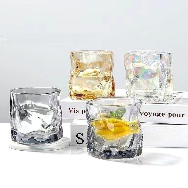 280ml Creative Twist Cup Whiskey Glass Multi Colored Wine Glasses Beverage Mug Irregular Glass Cup Fashionable Cocktail Glass