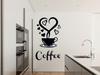 Stickers FOR the Kitchen Sticker Cups Coffee Coffee Hearts 100 X 50 Cm G262