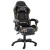 Gaming Chair with Footrest Black and Camouflage Pattern Faux Leather