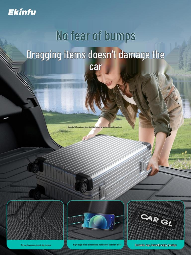 Jihu T1 Trunk Mat - TPE Tail Box Mat for Car Interior Decoration, Fit for 26 Models.