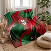 Portugal Football Printed Flannel Blanket Skin Friendly Warm Decorative Throw for Indoor Couch Bed Daily Use
