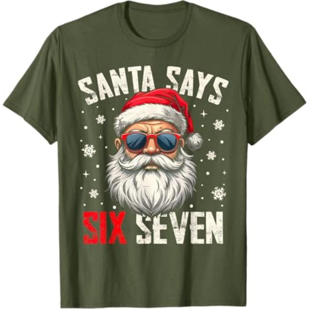 

Funny Santa Claus, Christmas boy and girl T-shirts, humorous holiday costumes, satirical jokes, saying T-shirts are novel 140