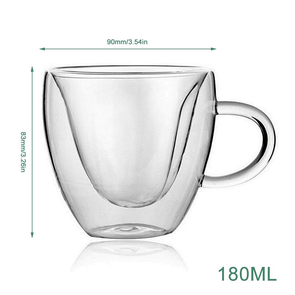 Heart Love Shaped Double Wall Glass Coffee Mug Heat-resistant High Borosilicate Glass Cup Milk Mugs Drinkware Cup For Lover Gift