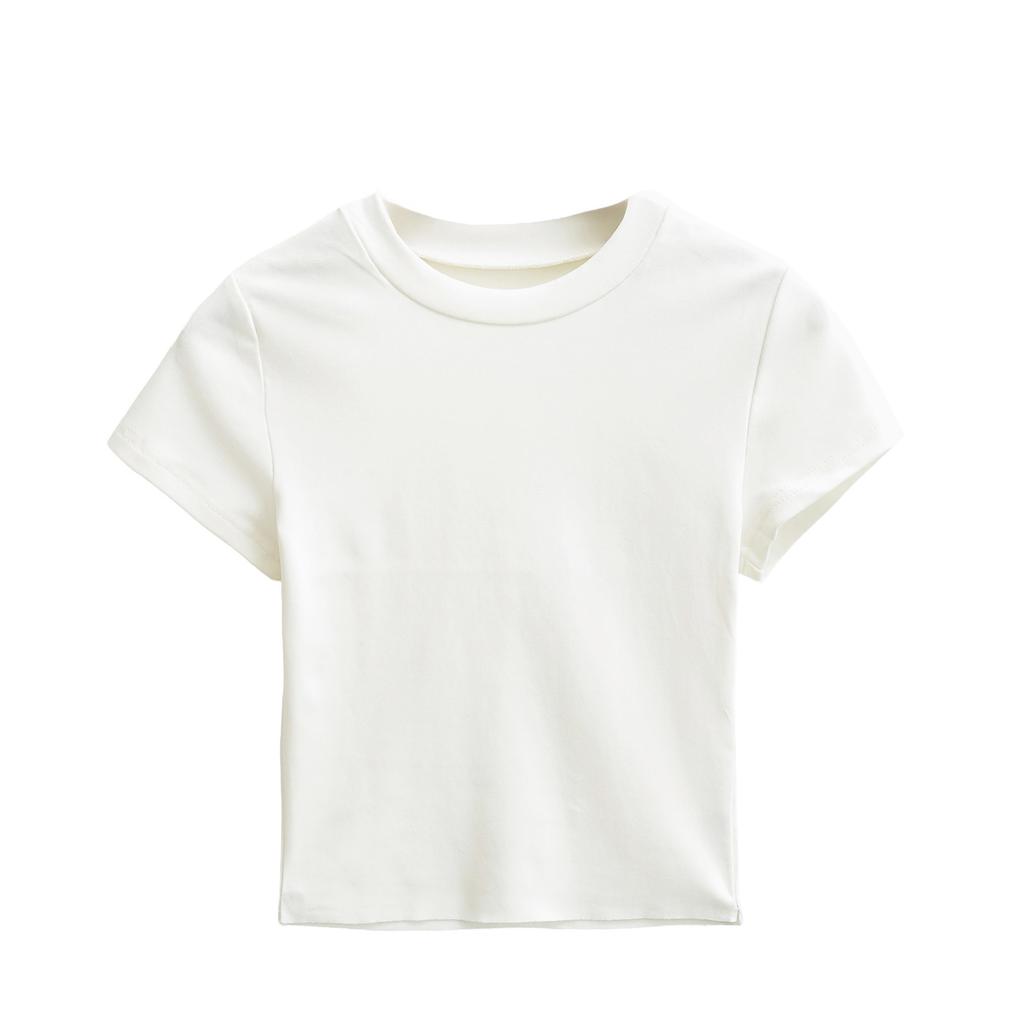 Fashion Crew Neck Short Sleeve T-Shirt Women's Summer New Spice Girl Style Slim Skinny Bottom Shirt Top