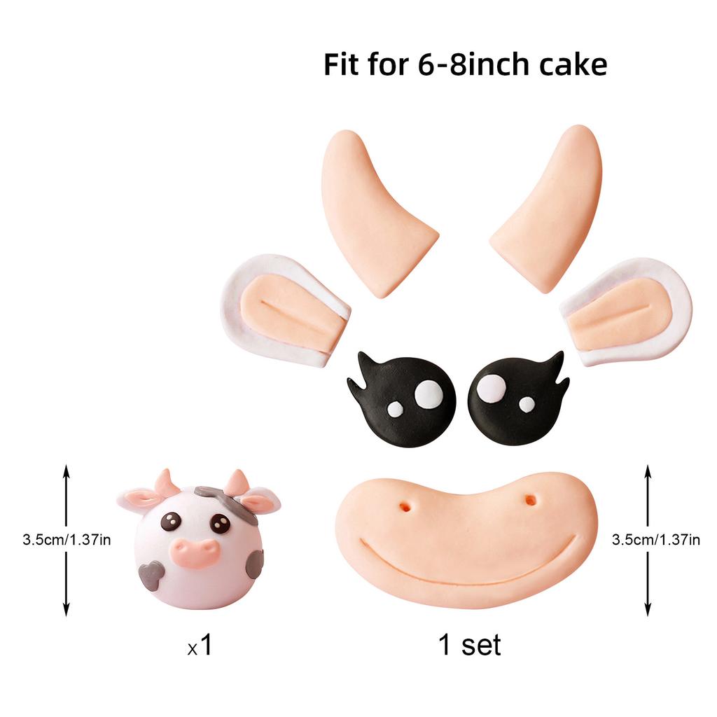 Cute Cow Cake Decoration Farm Animal Birthday Cow Cake Topper for Baby Shower Party Decorations animals theme party