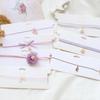 Purple Floral Ribbon Bow Pendant Necklace - Fairy Style Choker for Women