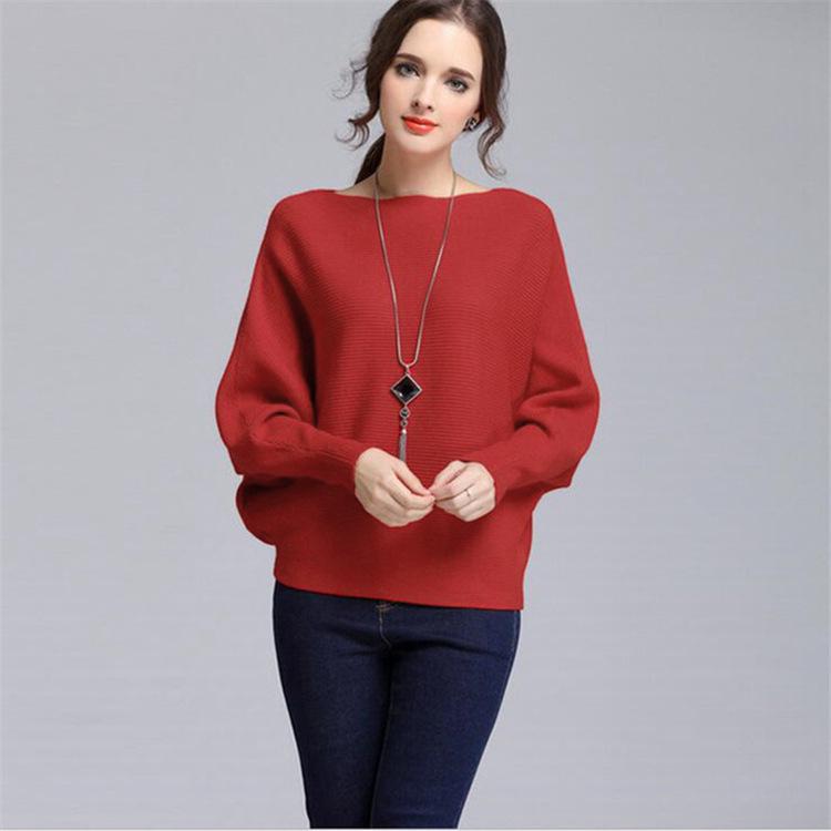 

Жіночий светр вільного крою з рукавом «летюча миша» на одне плече навесні 2024 року — великий розмір, топ з довгими рукавами One Size