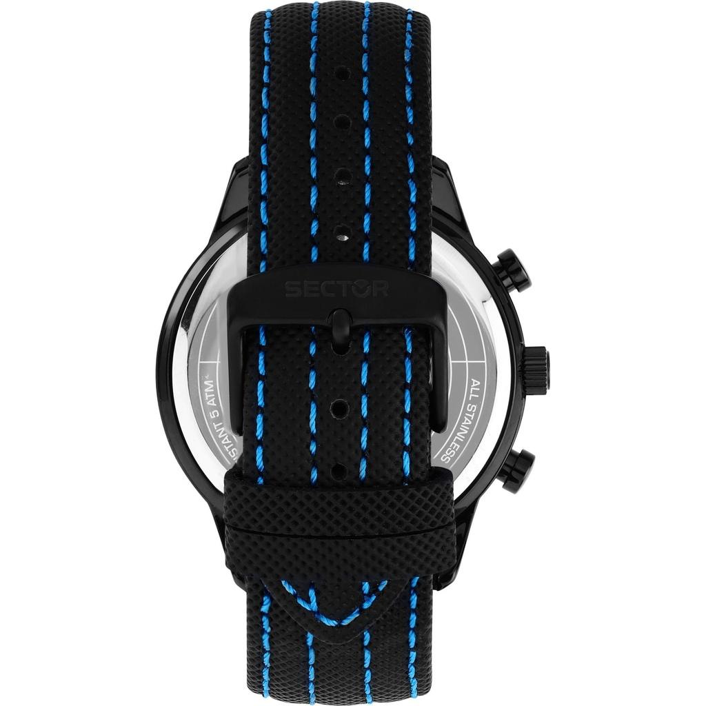 Sector 270 Multifunktions-Lederarmband Schwarzes Zifferblatt Quarz R3251578013 Herrenuhr