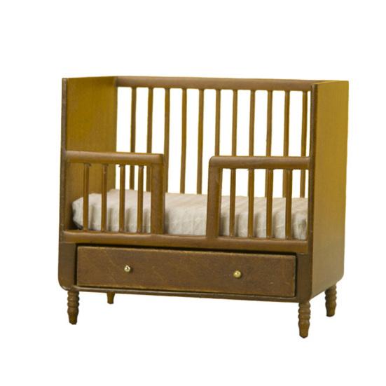 1/12 Puppenhaus Bett Möbel Zubehör Mini Holz Schlafzimmer mit Schublade Realistische Kompakte Puppenhaus Bett Dekoration Ornament