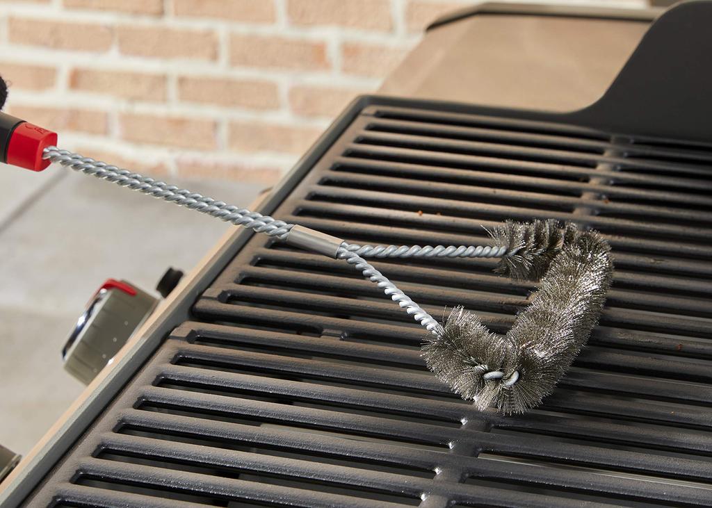 Weber Grill Brush Barbecue Grill Small 3-sided 45cm, Brush, Black,