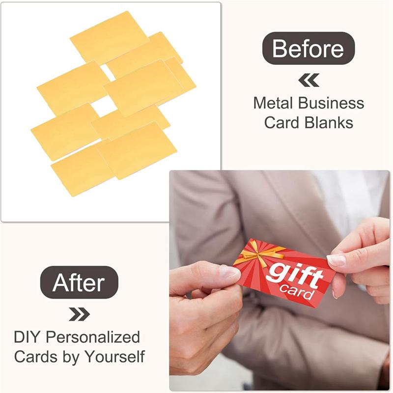 Good-100Pcs Blank Metal Business Cards 86 X 54 X 0.45Mm Anodized Aluminum Sheet Name Card For Laser Engraving DIY Cards Durable