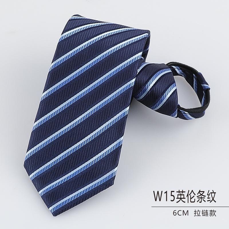 Men'S Dress Business Career Wedding Groom Korean Version Narrow Lazy Blue Zipper Free Hand Striped Tie