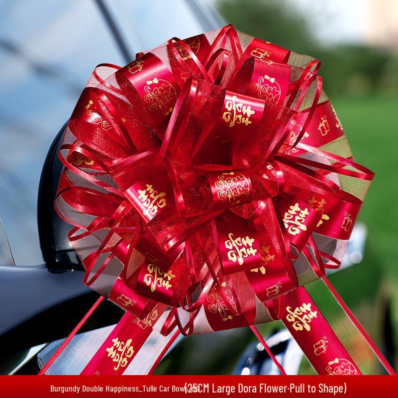 Large Red Wedding Car Pull Bow Decoration with Ribbon