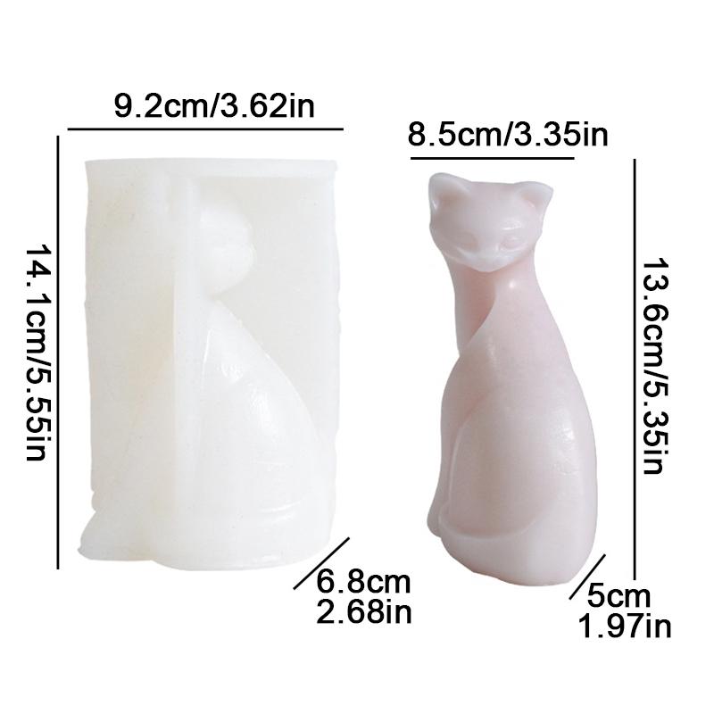 

1шт форма для украшения торта, силиконовая скульптура, новый кот, ручная работа, гипс, повернутый назад кот, силиконовая форма, милая ароматизированная свеча