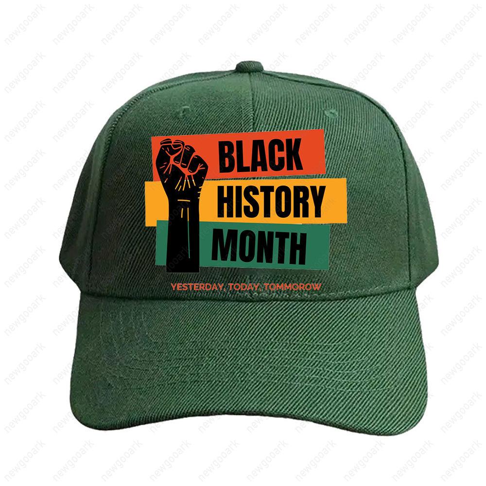 Black History Month Yesterday Today Tommorow Cap Adult Graphic Baseball Cap Adjustable Streetwear