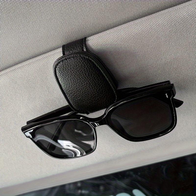 1pc Universal Car Sun Visor Glasses Clip | PU Material, Auto Eyeglasses Holder, Vehicle Interior Accessories, Eyewear Storage Bracket