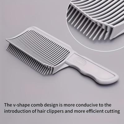 1pc Professional Heat-Resistant Fade Comb for Men - Flat-Top Haircutting Comb with Ergonomic Handle, Durable Plastic Design for Dry Hair Styling