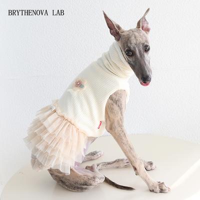 Col Haut Luxe Hiver Chaud Lévrier Whippet Vêtements XS-2XL Veste Manteau Polaire Chien Robes Tutu