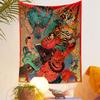 Night Parade Tapestry Wall Hanging, Japanese Yokai Festival Art, Oriental Wall Decor for Bedroom Living Room Dorm