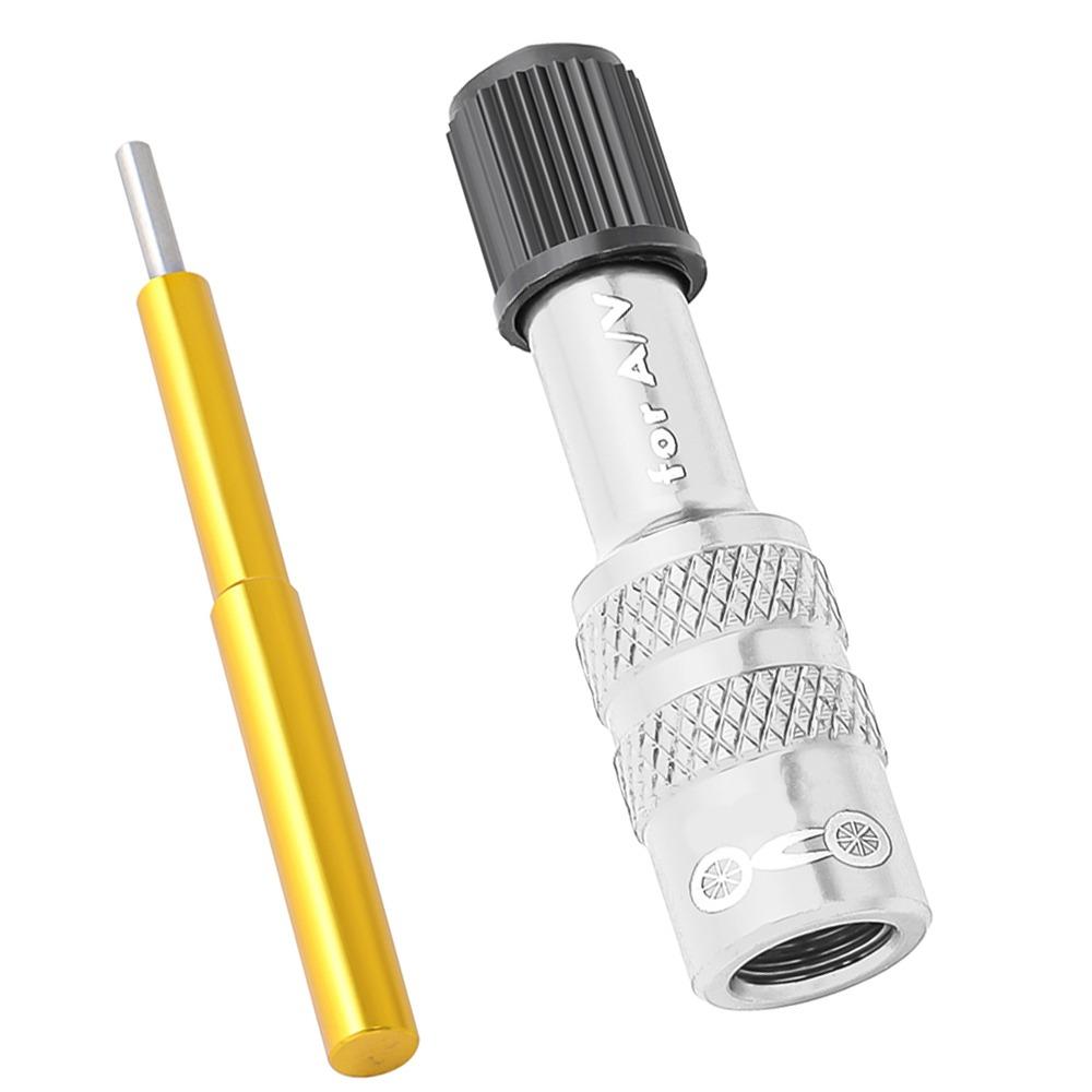 Bike Fork Valve Adapter A/V Schrader Air Fork Inflatable Valve Adapter Aluminum Alloy Shock Absorber for MTB Road Mountain Bike