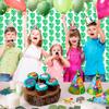 2 Pack Tropical Party Decorations 3.3X6.6Ft Green Palm Leaves Photo Booth Prop Summer Jungle Leaf Foil Fringe Curtains For Hawai