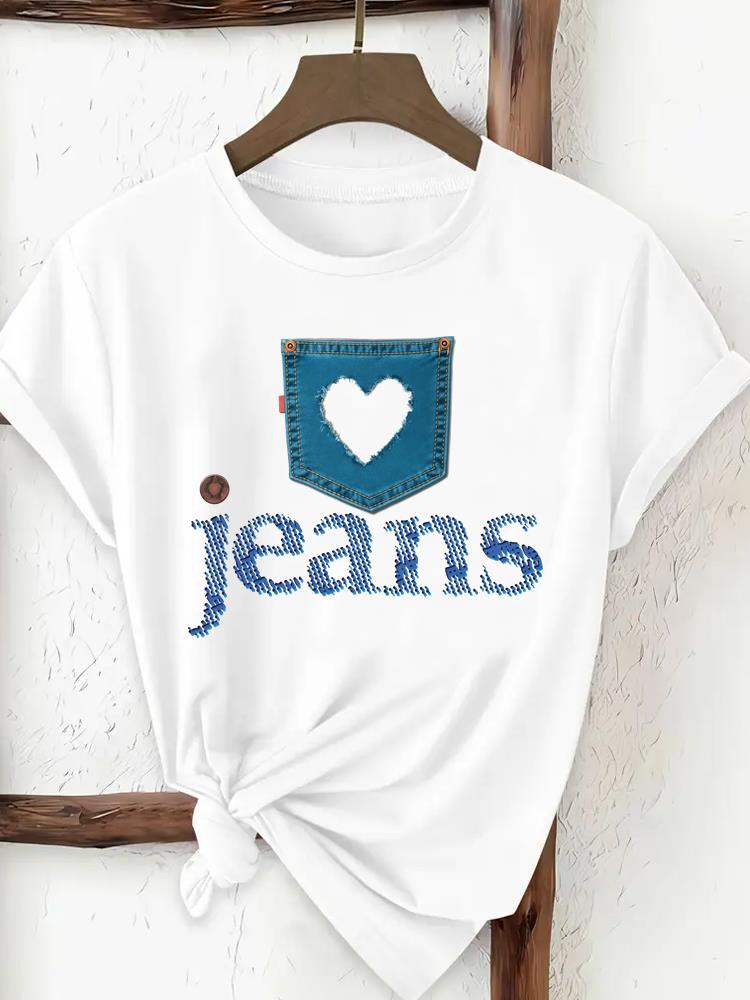 (Asian Size) cartoon letter  Tee Top Woman Print Women Clothing Short Sleeve T Shirt Fashion Female Graphic T-shirts