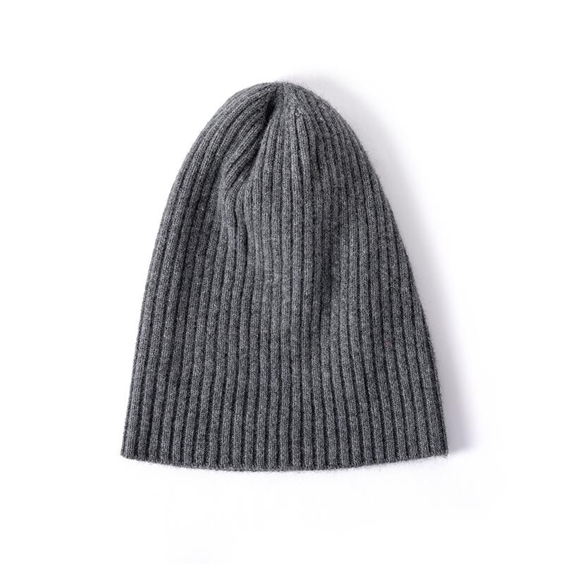 Women 100% Pure Cashmere Beanie Hat Rib Knit Solid Color Winter Warm Soft Slouchy Skullies Cap Cold Weather Accessory