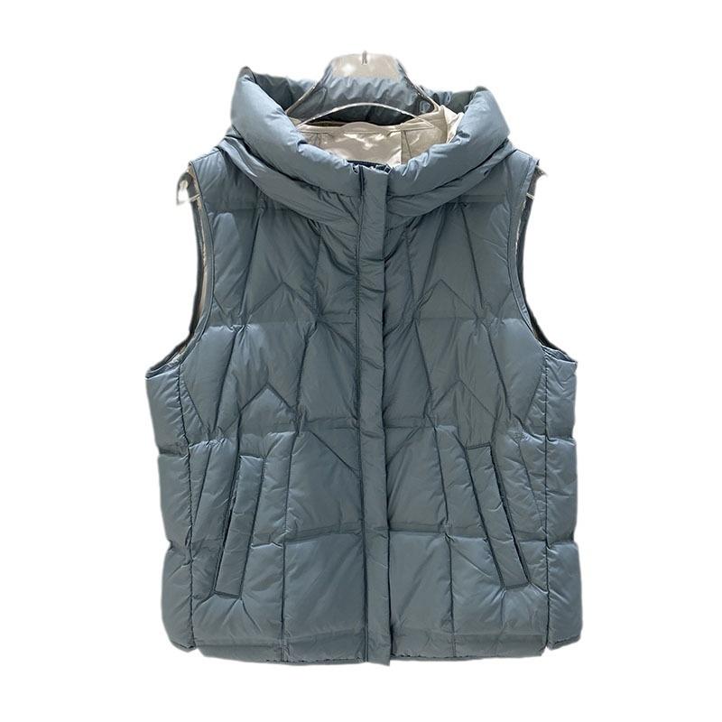 Thin and light hooded down jacket vest women's short autumn and winter new warm vest jacket tide