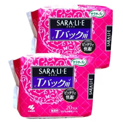 Bulk Purchase: Sarasaty Sararie T-Back Panty Liners, Unscented, 20 Sheets X 2 Packs