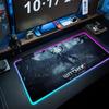 W-Witchers 3     Mouse Pad  jogo RPG 40x90cm Mouse Mat Mousepads para Jogos Tapetes de Teclado LED Tapetes de Mesa Luminosos Mouse Pad Para PC