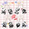 Acrylic Key Ring for One Piece Trafalgar Law Roronoa Zoro Sanji Anime Cartoons Car Key Pendant Transparent Acrylic Keychain
