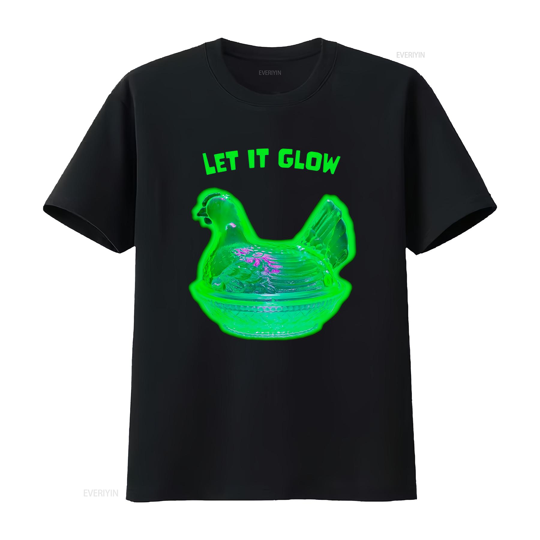 

Let It Glow Uranium Glass T Shirt Vaseline Hen In The Dark Design vintage Washed streetwear designer clothes Comfortable 4XL