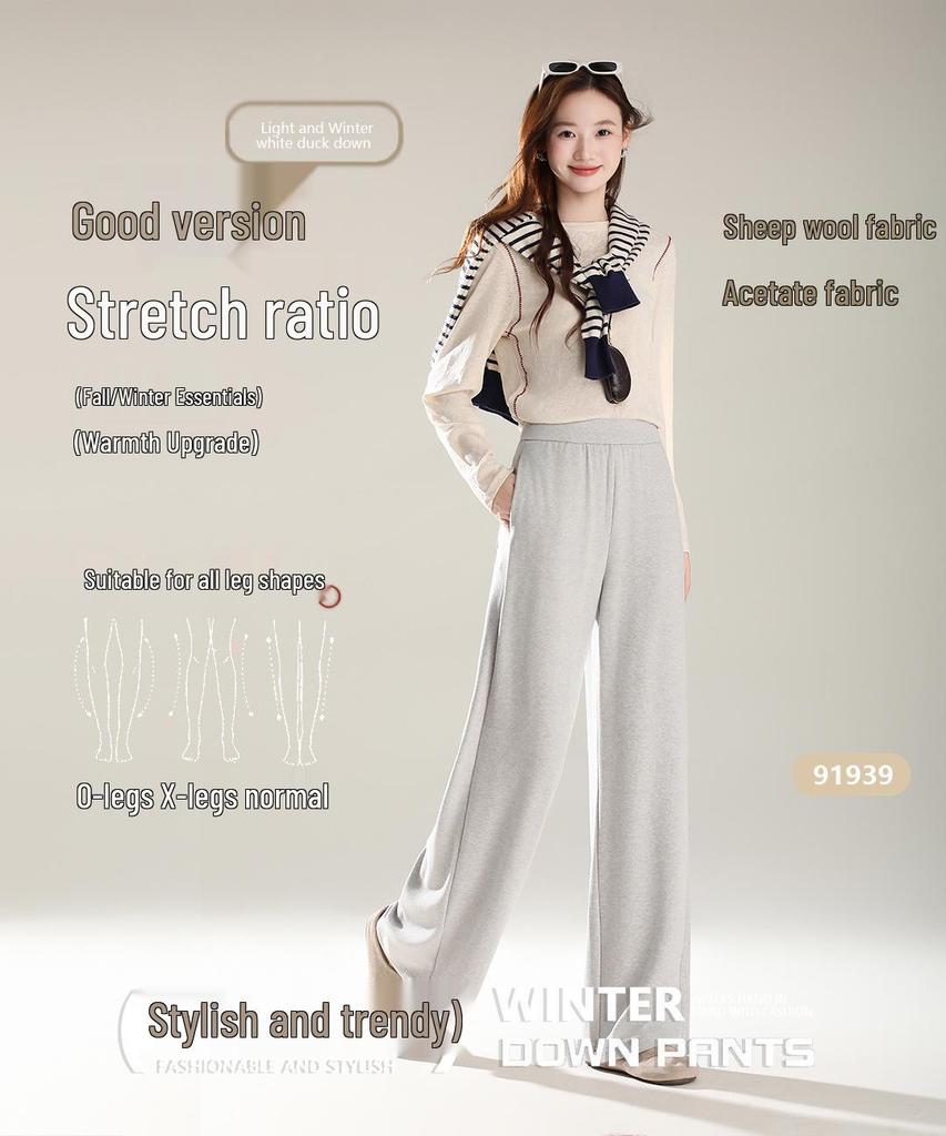 Pantaloni a Maglia Larghi in Misto Lana - Da Donna, Snellenti, Comodi, Morbidi e Accoglienti per l'Autunno