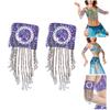 Sparkling Fringes Belly Dance Armband with Gold Sequins Beaded Armlet Shimmering Tassels Belly Dancing Armlet