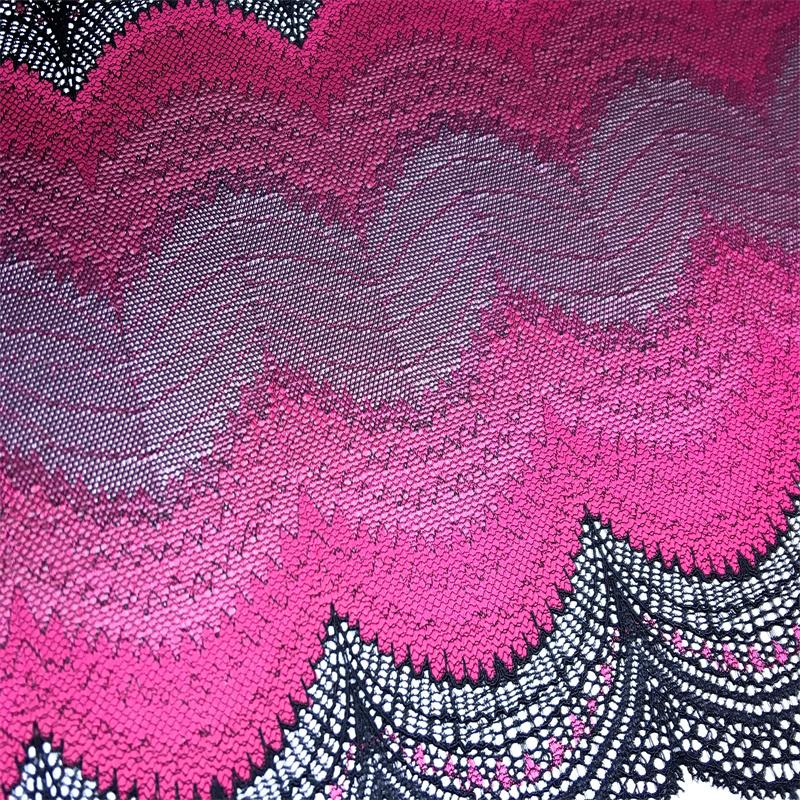 23cm Široká Zoubkovaná Strečová Krajka, Vícebarevná Elastická Šicí Krajka pro Spodní Prádlo, Podprsenku, Kalhotky, Šaty, Oděv, Domácí Dekoraci, Tvoření