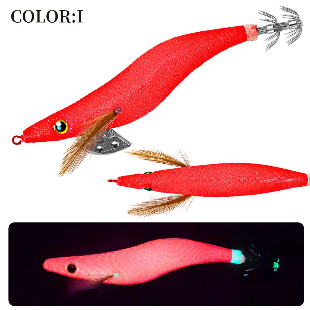 FSDZSO Luminous Squid Lure Size 3.5/3.0/2.5 with Lead Head for Fast Current and Deep Water.